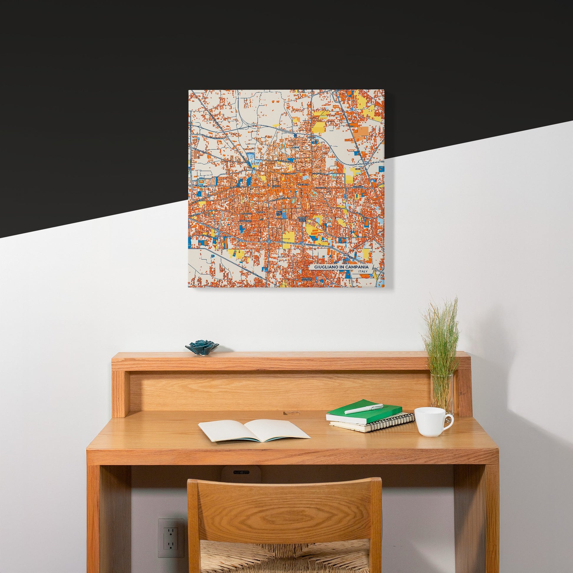 Giugliano In Campania Italy Colorful City Map Canvas Print Scene