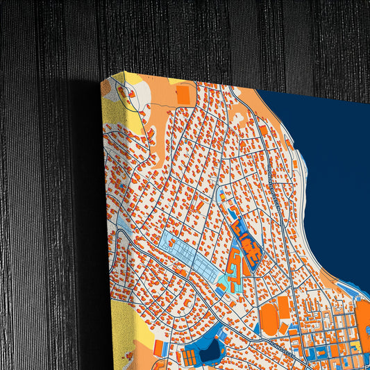 Gjøvik Norway Colorful City Map Canvas Print Detail