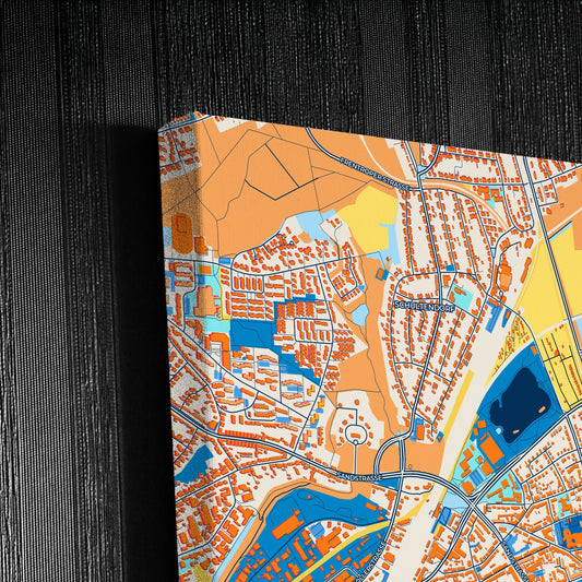 Gladbeck Germany Colorful City Map Canvas Print Detail