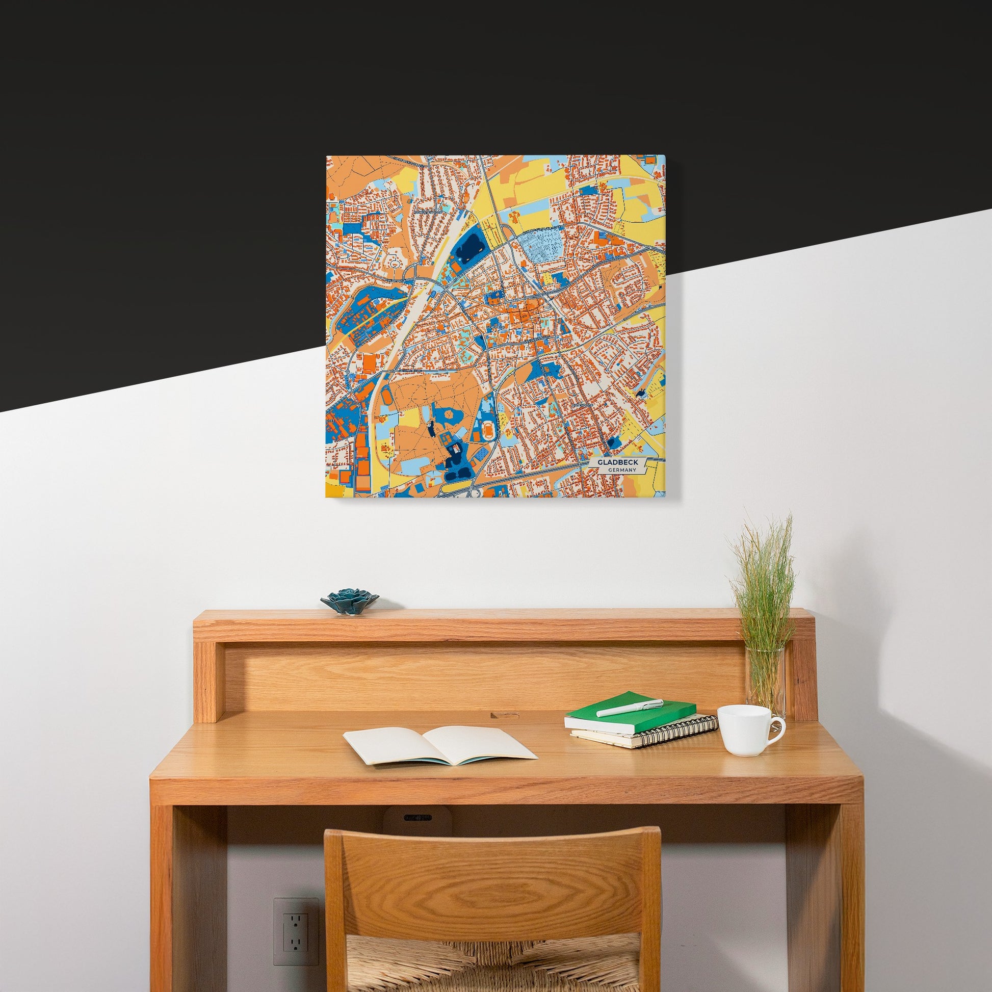 Gladbeck Germany Colorful City Map Canvas Print Scene