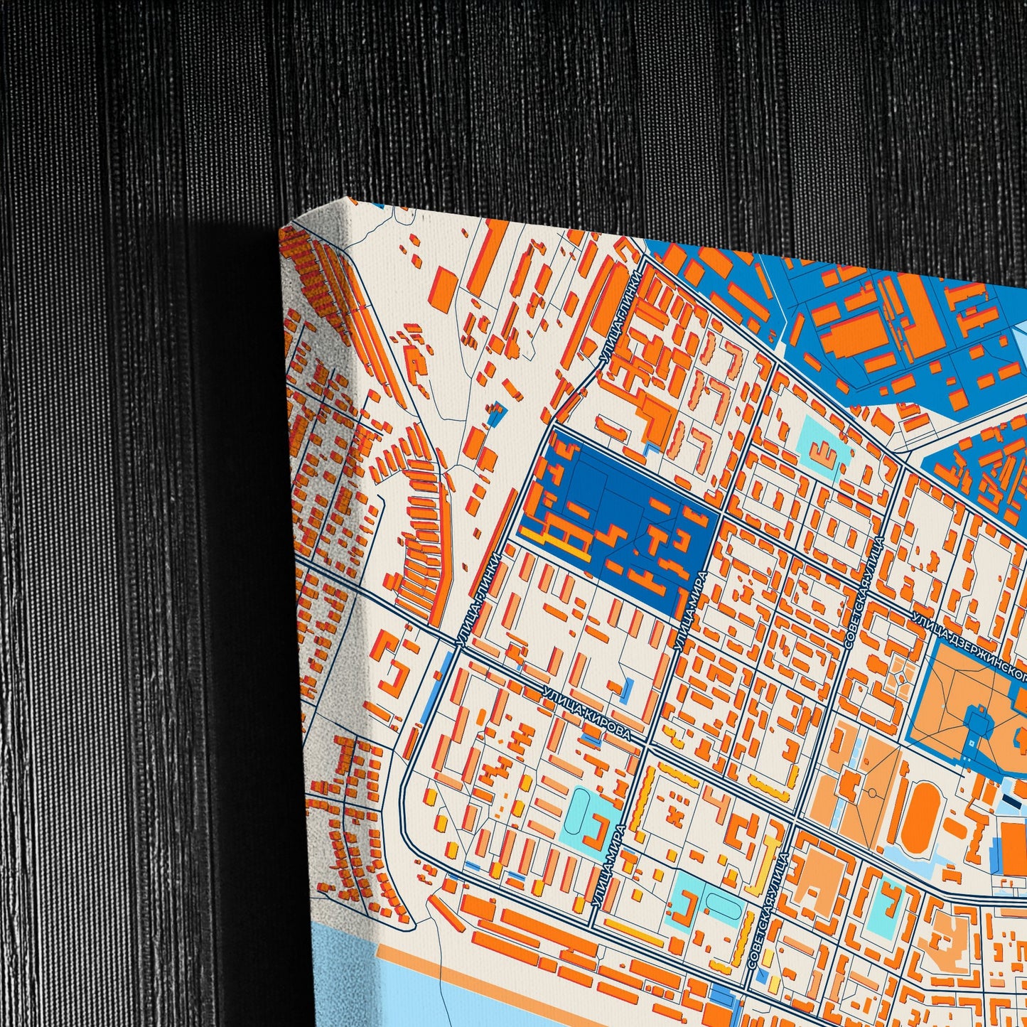 Глазов Russia Colorful City Map Canvas Print Detail