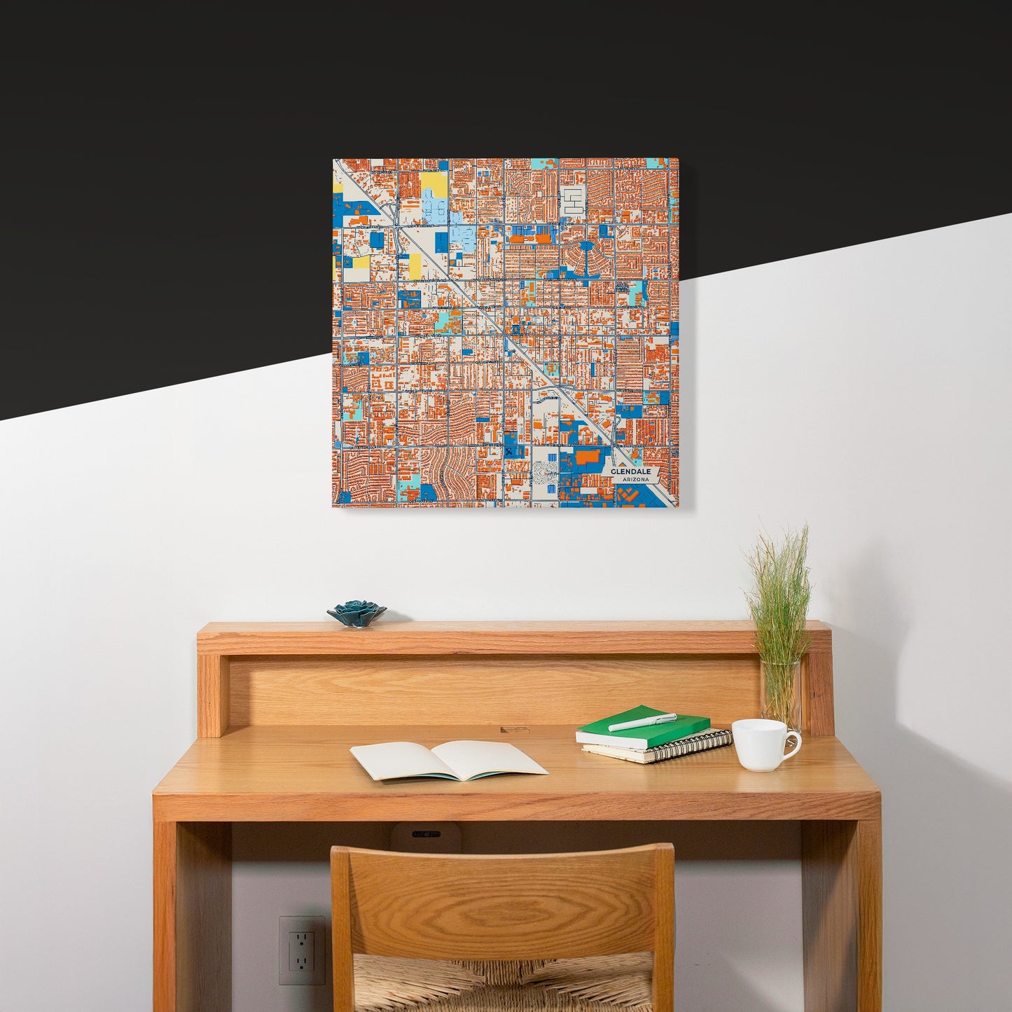 Glendale Arizona Colorful City Map Canvas Print Scene