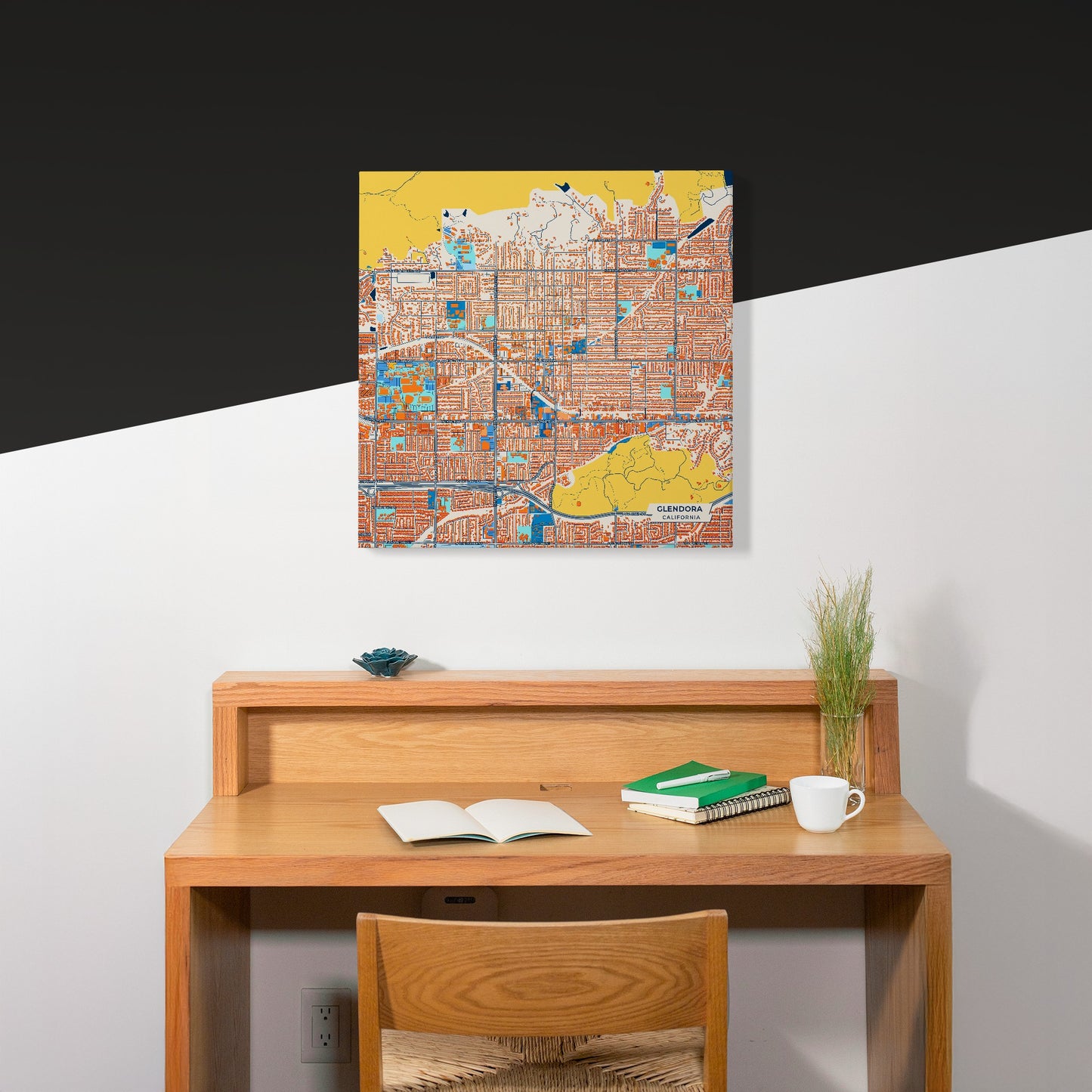 Glendora California Colorful City Map Canvas Print Scene