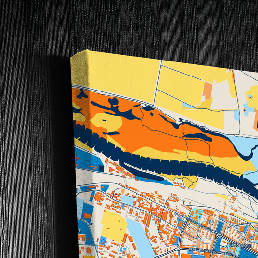 Głogów Poland Colorful City Map Canvas Print Detail
