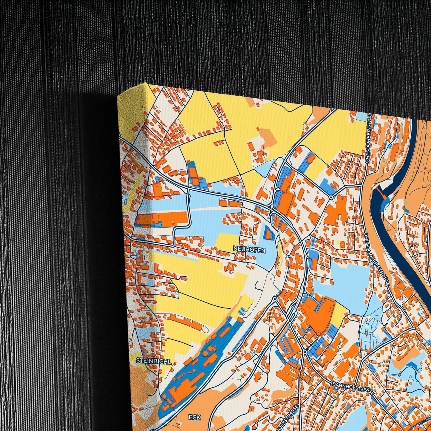 Gmunden Austria Colorful City Map Canvas Print Detail