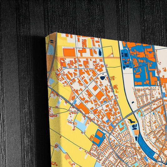 Goch Germany Colorful City Map Canvas Print Detail