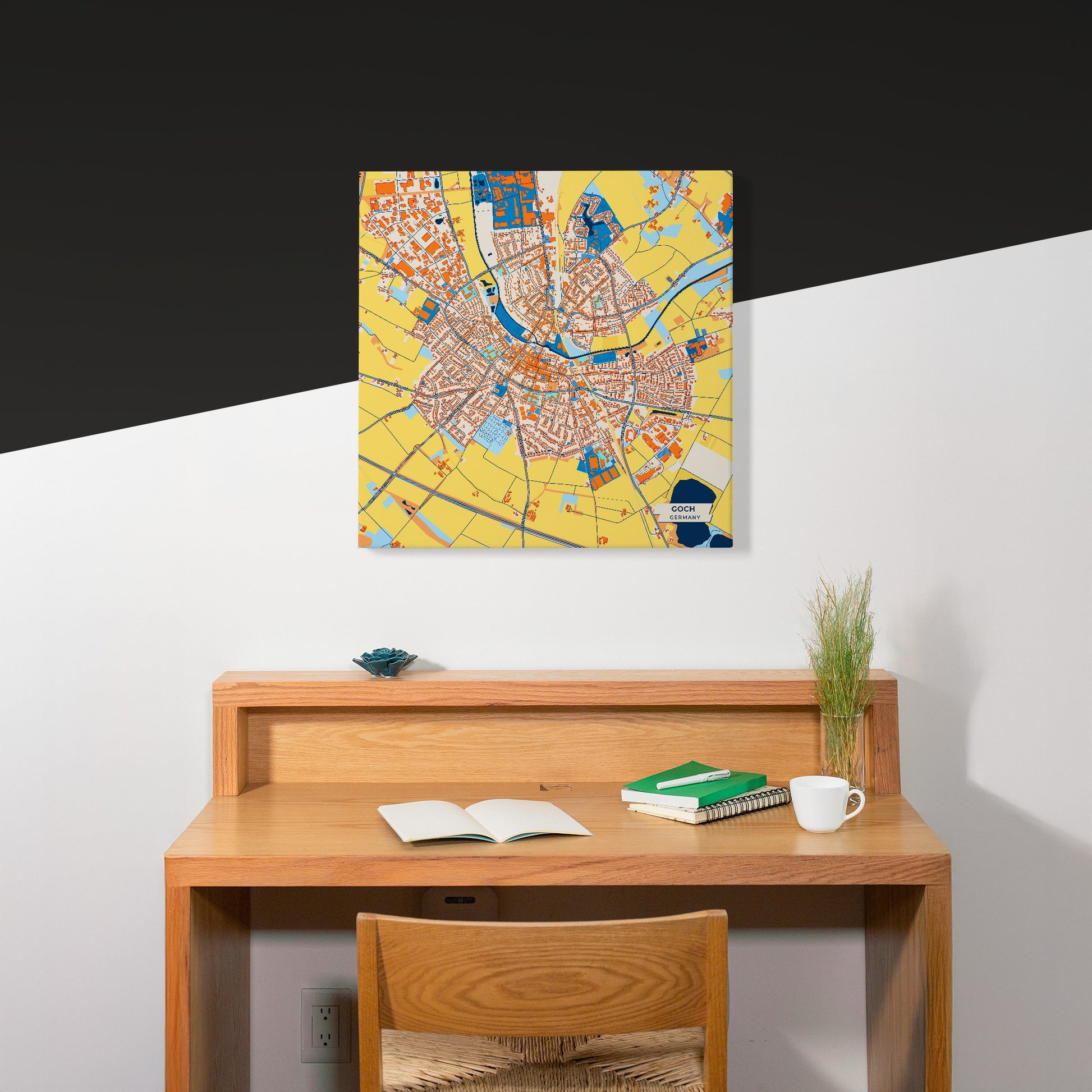 Goch Germany Colorful City Map Canvas Print Scene