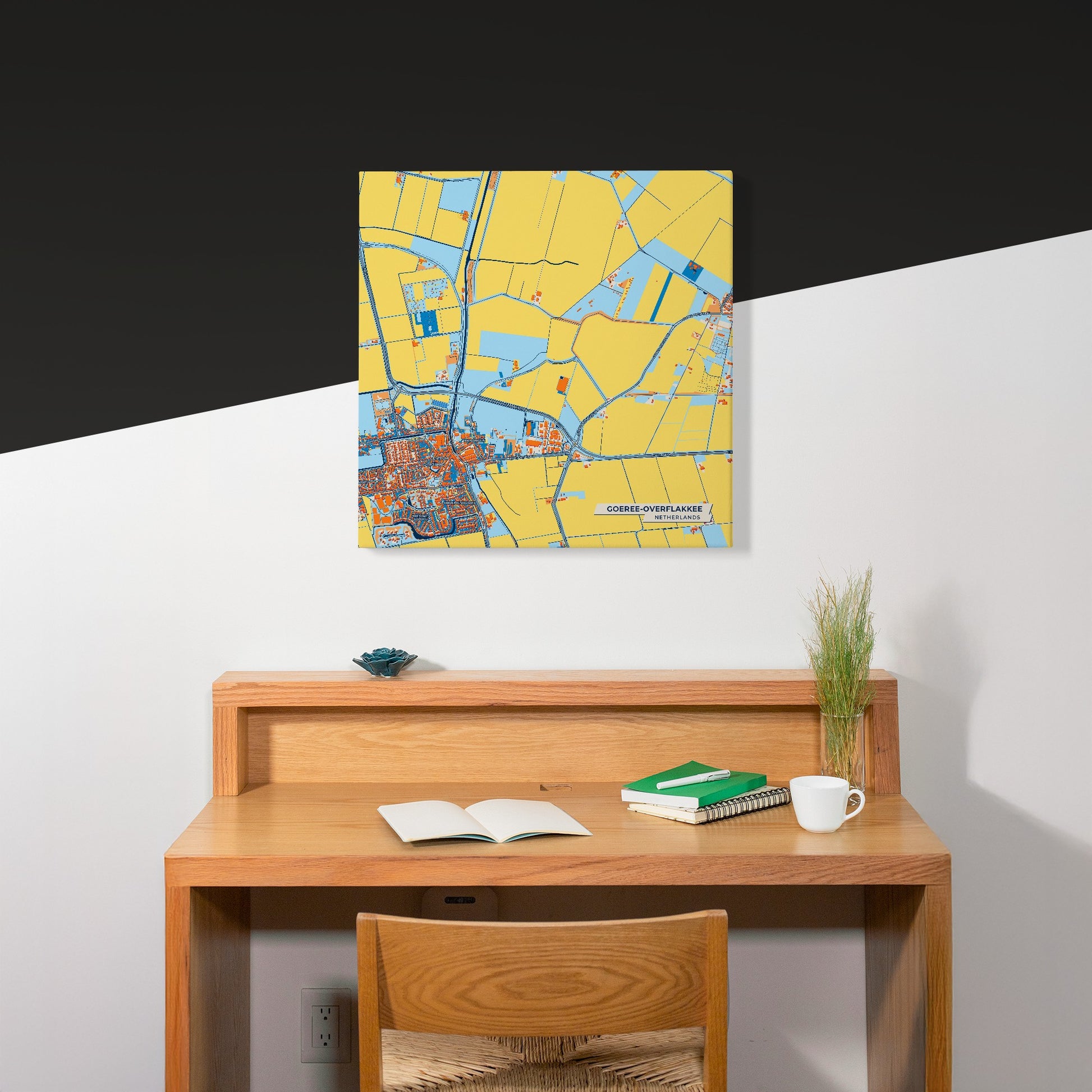 Goeree-Overflakkee Netherlands Colorful City Map Canvas Print Scene