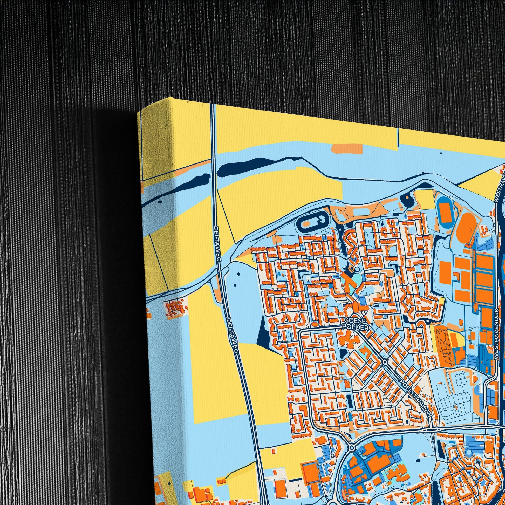 Goes Netherlands Colorful City Map Canvas Print Detail