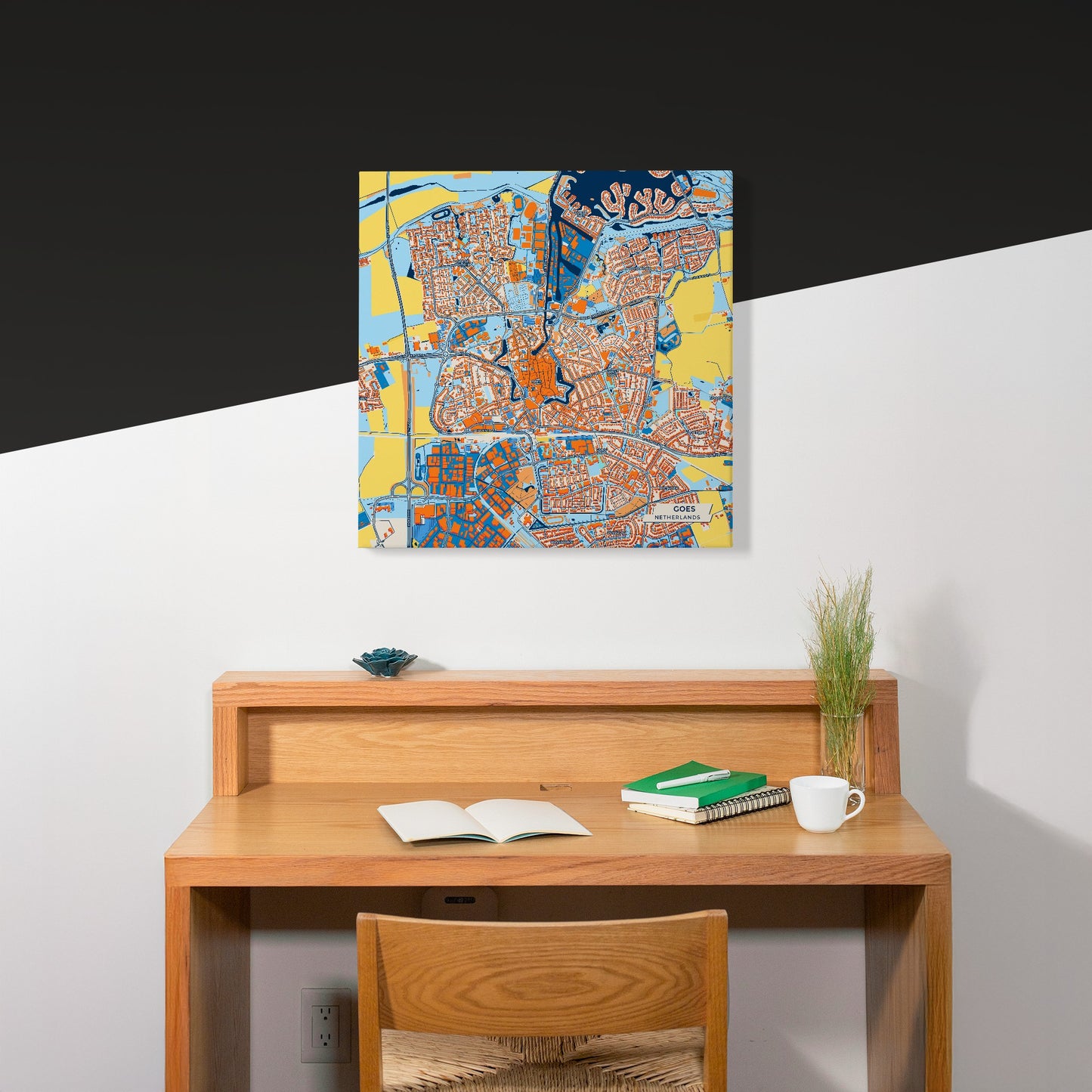 Goes Netherlands Colorful City Map Canvas Print Scene