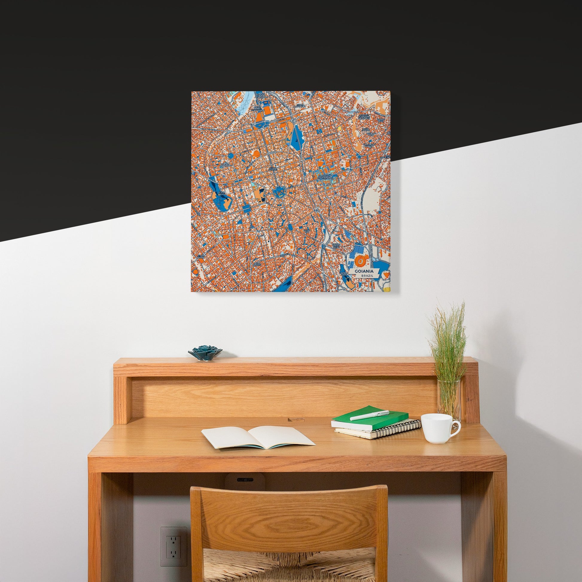 Goiania Brazil Colorful City Map Canvas Print Scene