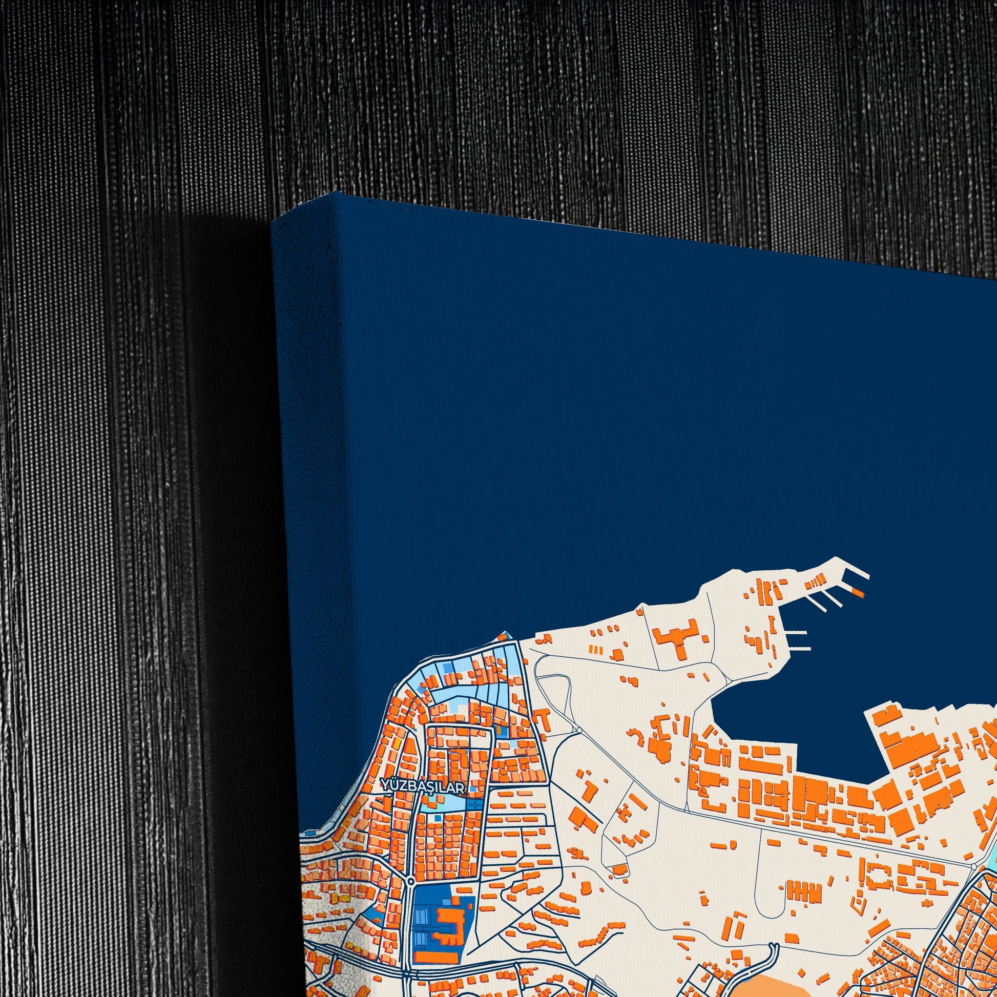 Gölcük Turkey Colorful City Map Canvas Print Detail