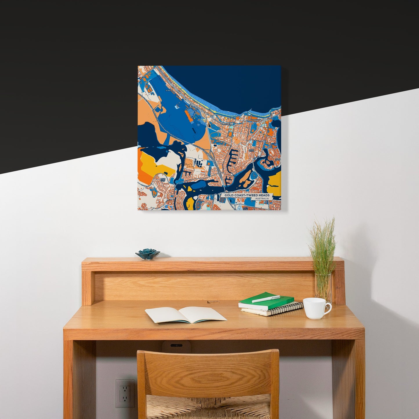Gold Coast–Tweed Heads Australia Colorful City Map Canvas Print Scene