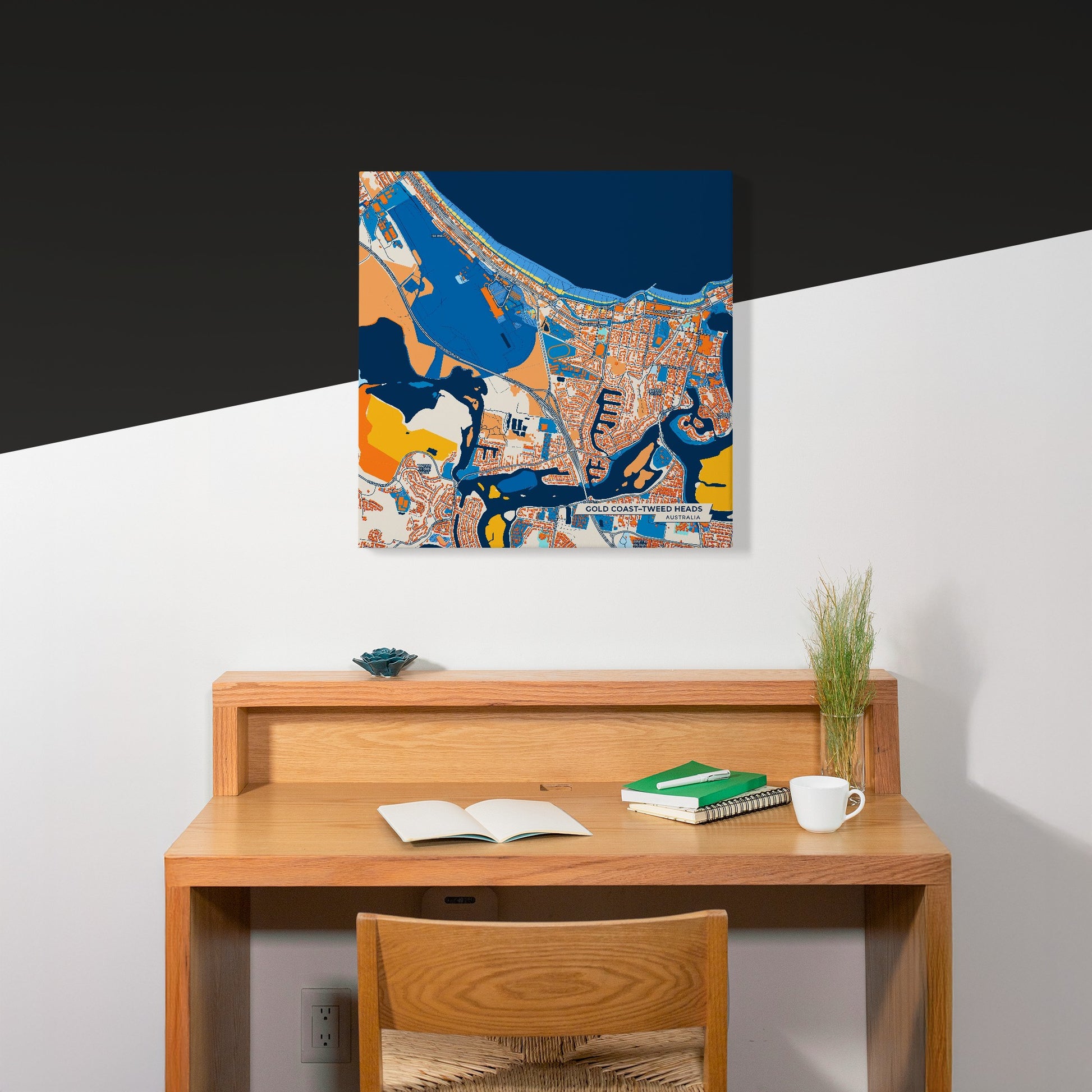 Gold Coast–Tweed Heads Australia Colorful City Map Canvas Print Scene