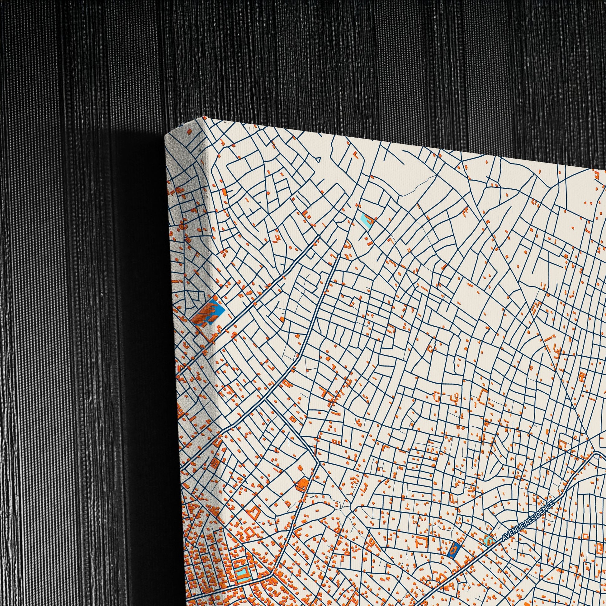 Goma Dr Congo Colorful City Map Canvas Print Detail