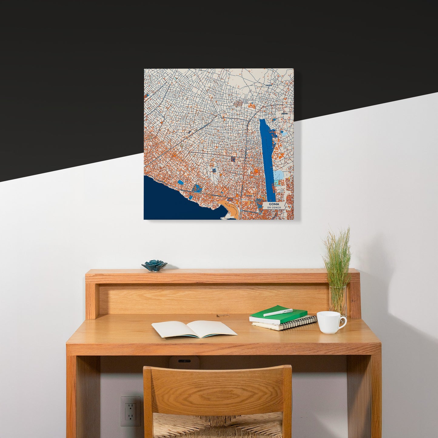 Goma Dr Congo Colorful City Map Canvas Print Scene