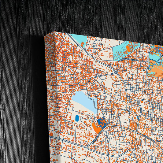 Gombe Nigeria Colorful City Map Canvas Print Detail