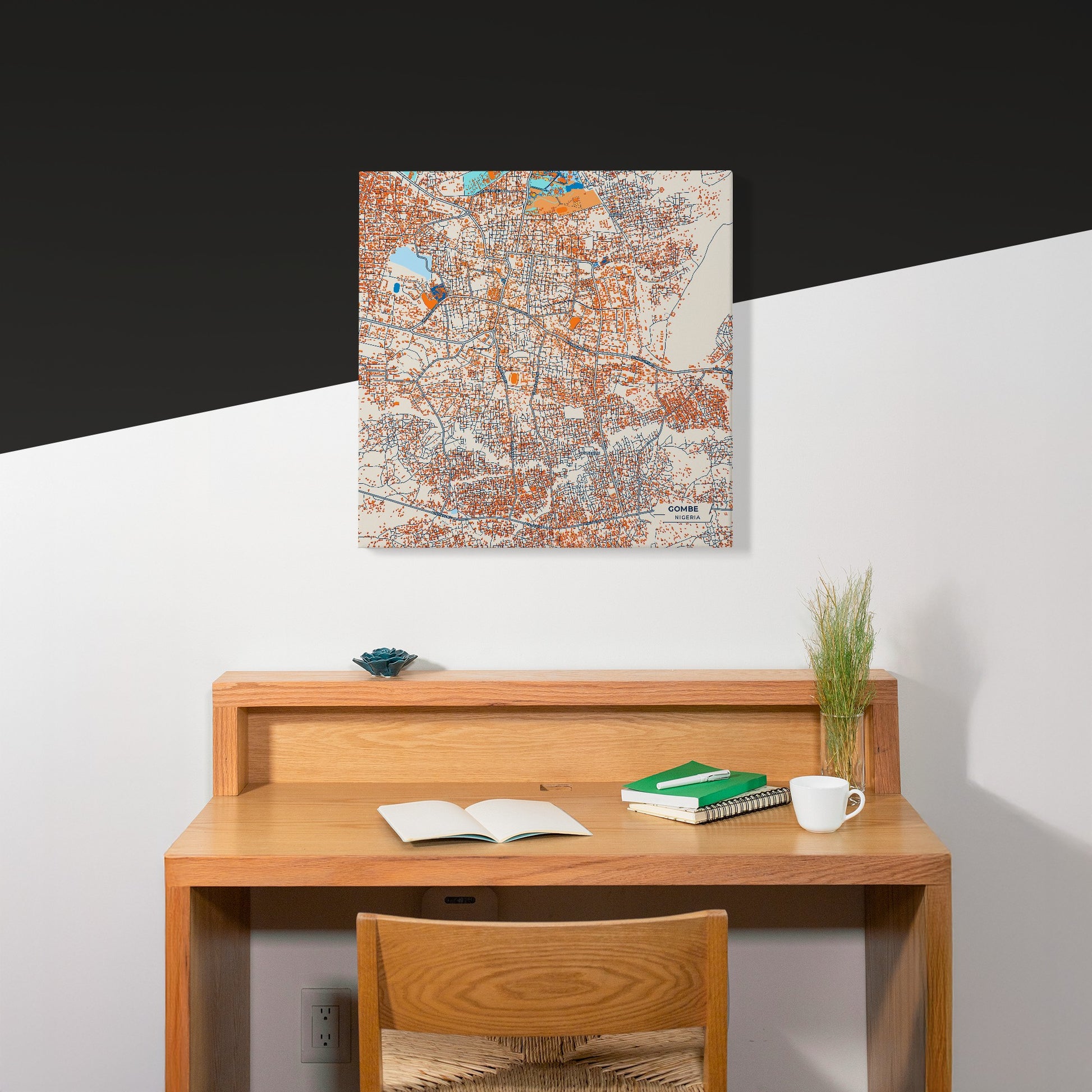 Gombe Nigeria Colorful City Map Canvas Print Scene