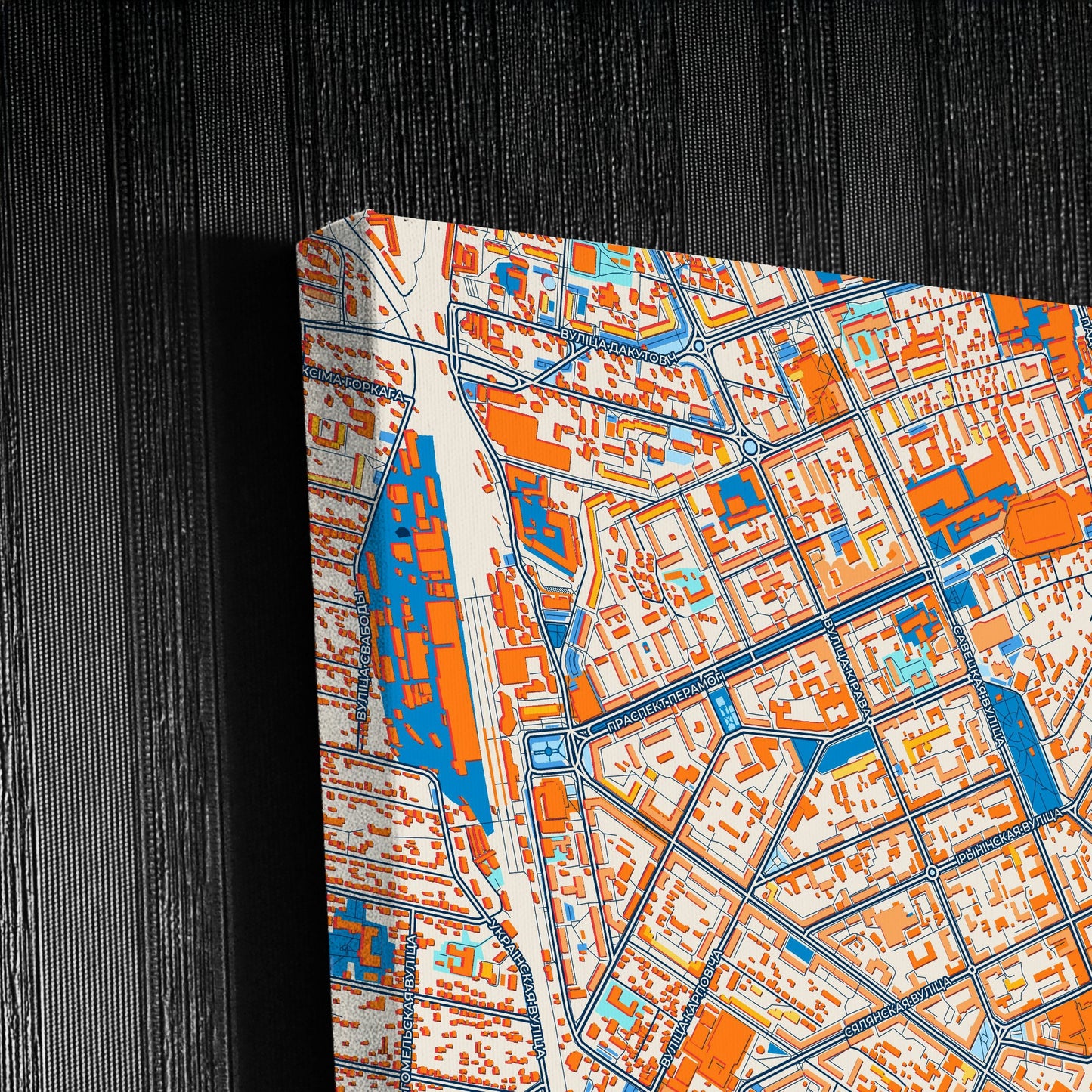 Gomel Belarus Colorful City Map Canvas Print Detail