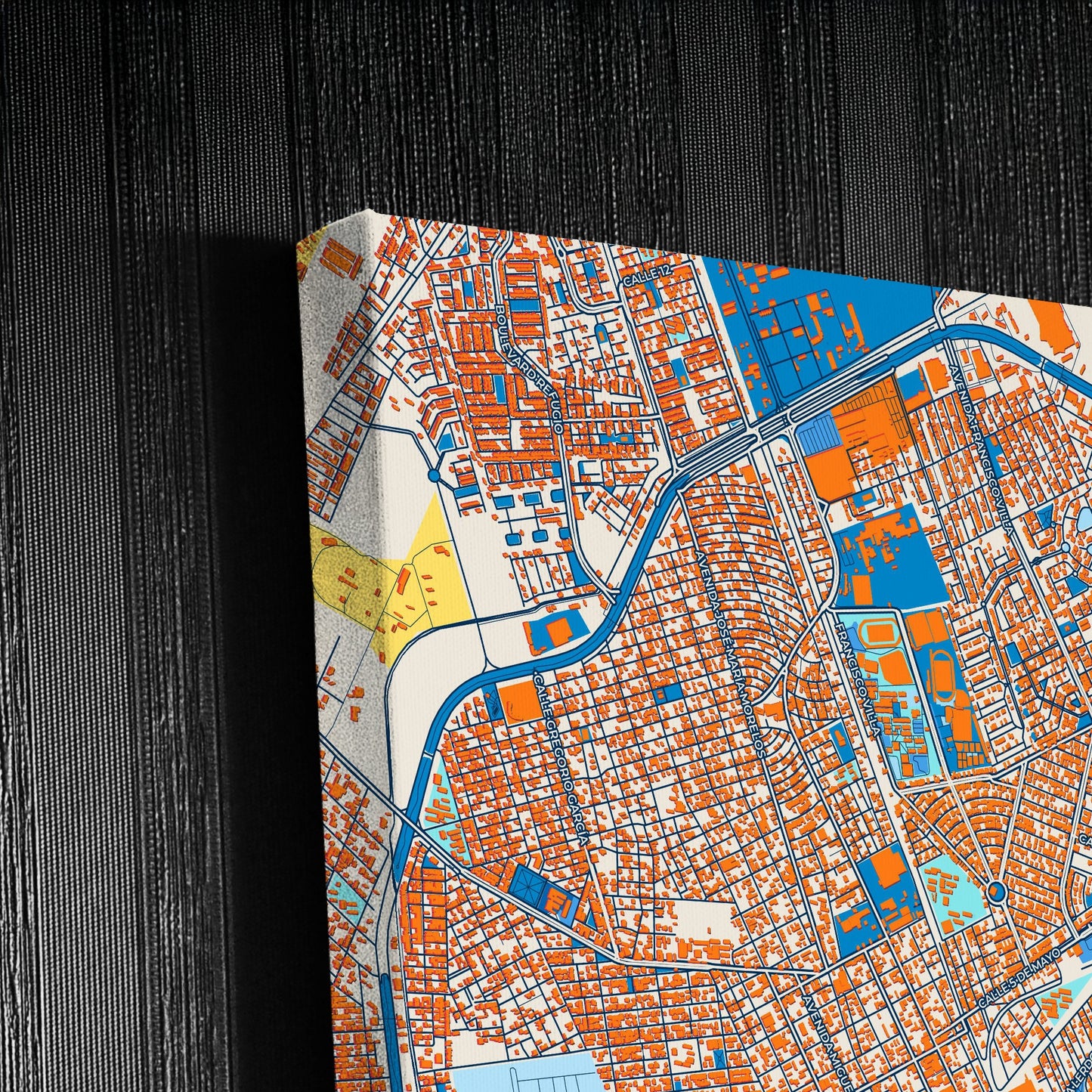 Gómez Palacio Mexico Colorful City Map Canvas Print Detail