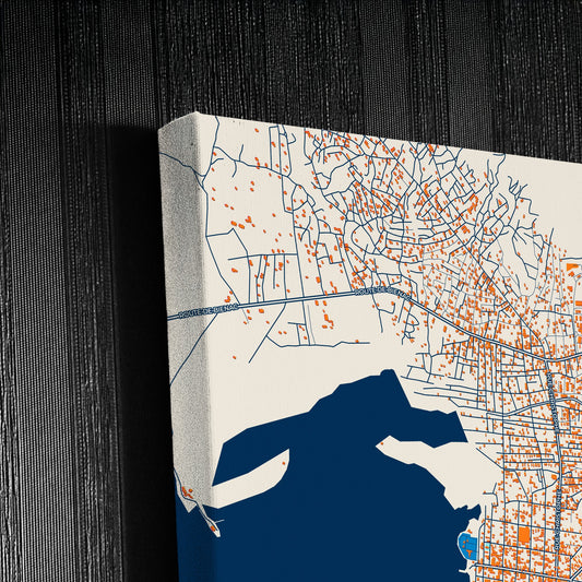 Gonaïves Haiti Colorful City Map Canvas Print Detail