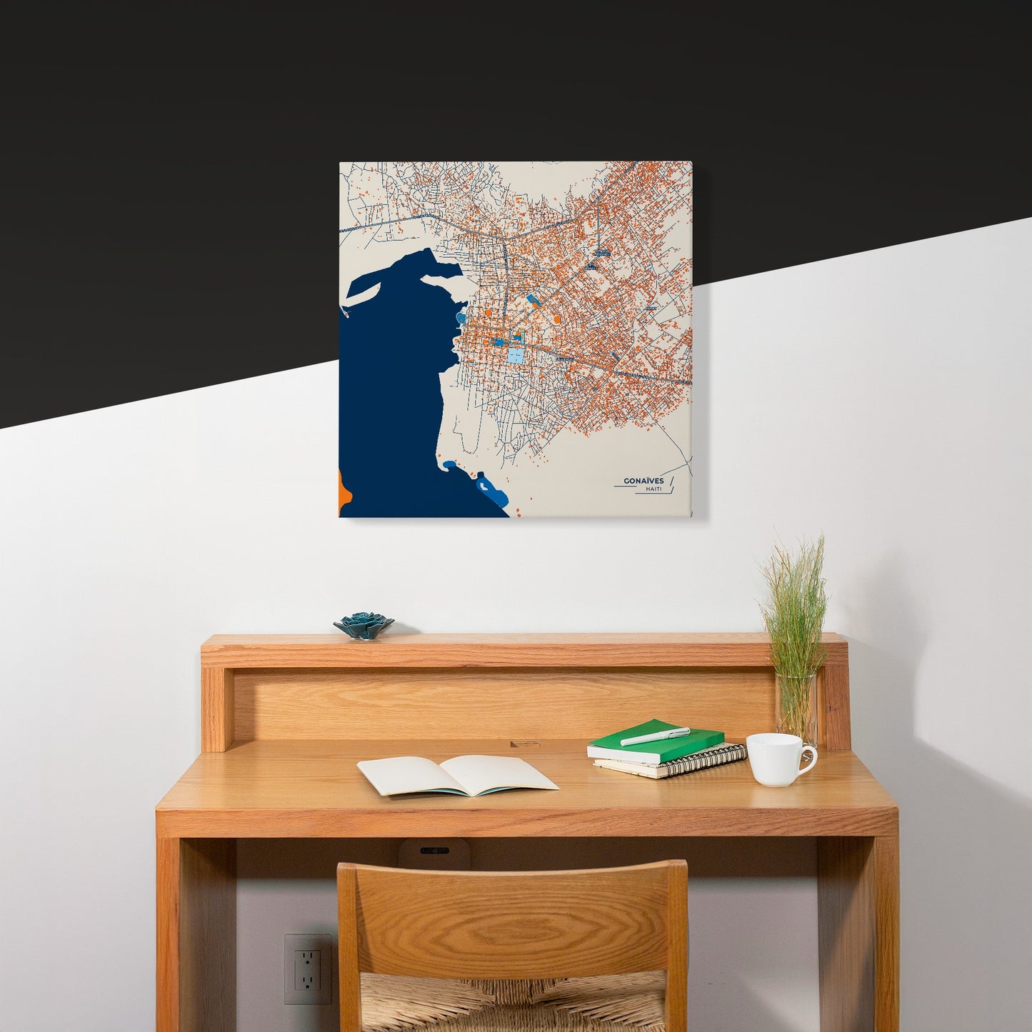 Gonaïves Haiti Colorful City Map Canvas Print Scene