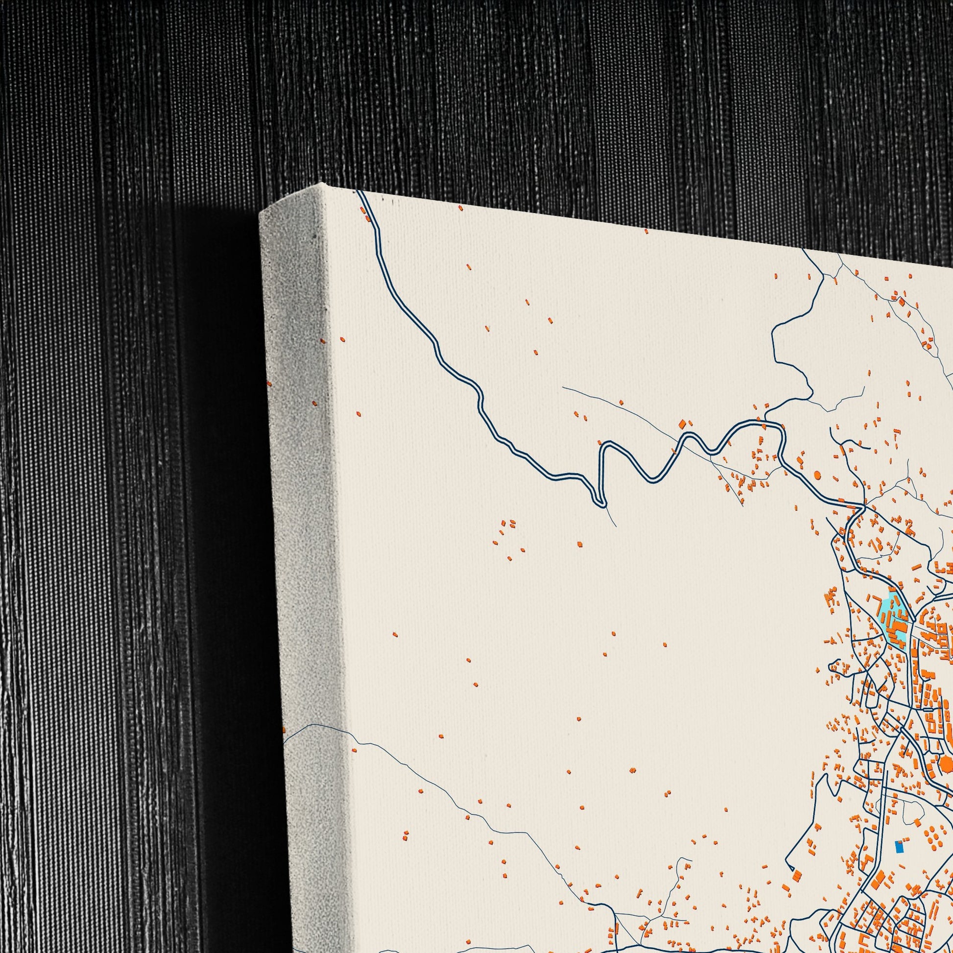 Gondar Ethiopia Colorful City Map Canvas Print Detail