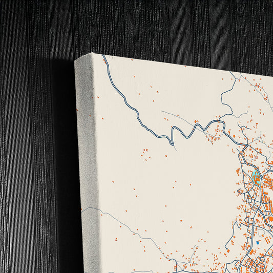 Gondar Ethiopia Colorful City Map Canvas Print Detail
