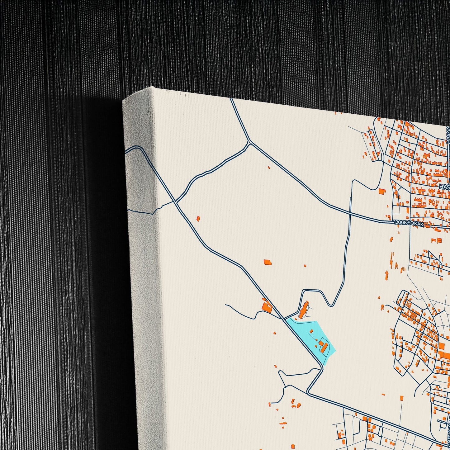 Gönen Turkey Colorful City Map Canvas Print Detail