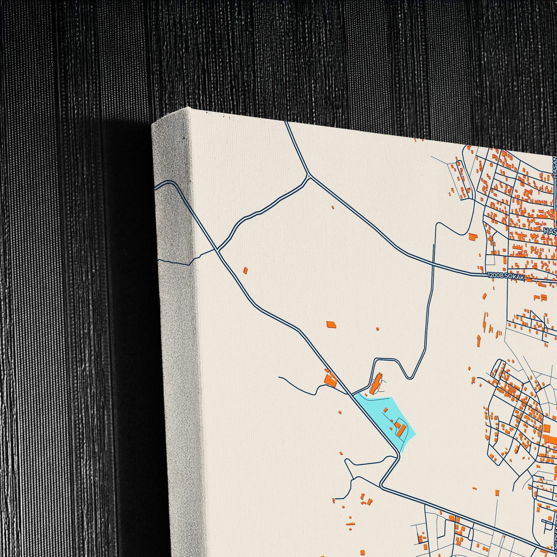 Gönen Turkey Colorful City Map Canvas Print Detail