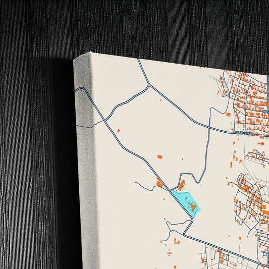 Gönen Turkey Colorful City Map Canvas Print Detail