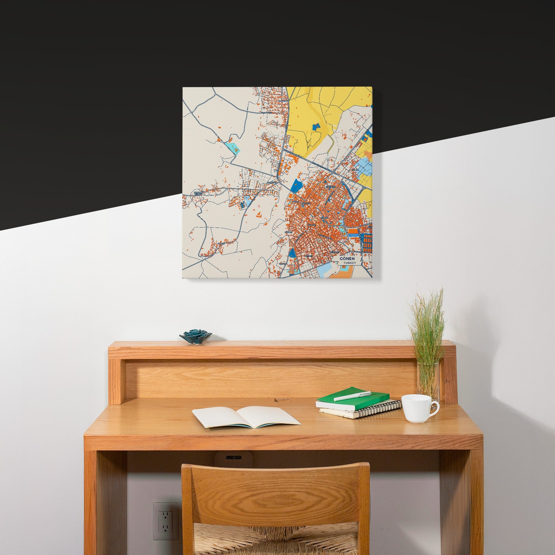 Gönen Turkey Colorful City Map Canvas Print Scene