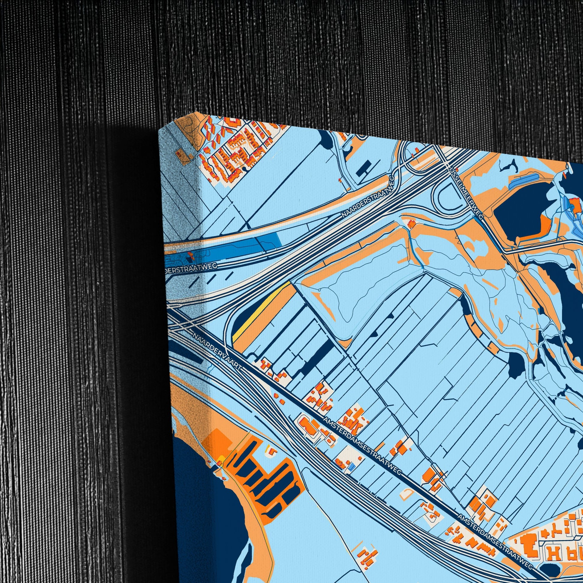 Gooisemeren Netherlands Colorful City Map Canvas Print Detail