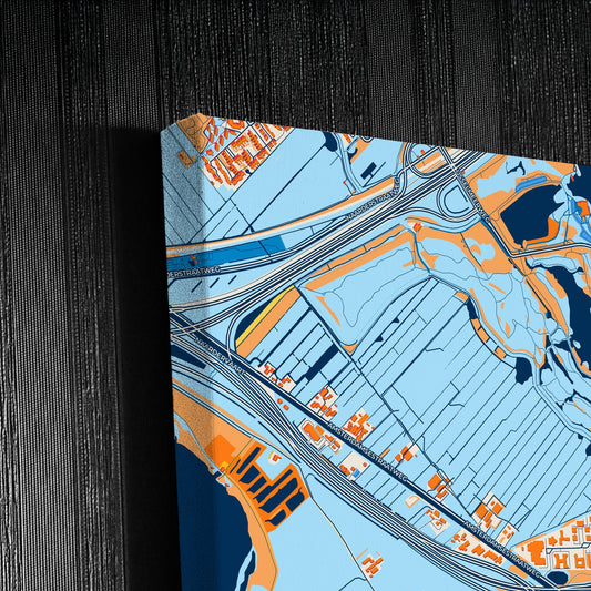 Gooisemeren Netherlands Colorful City Map Canvas Print Detail