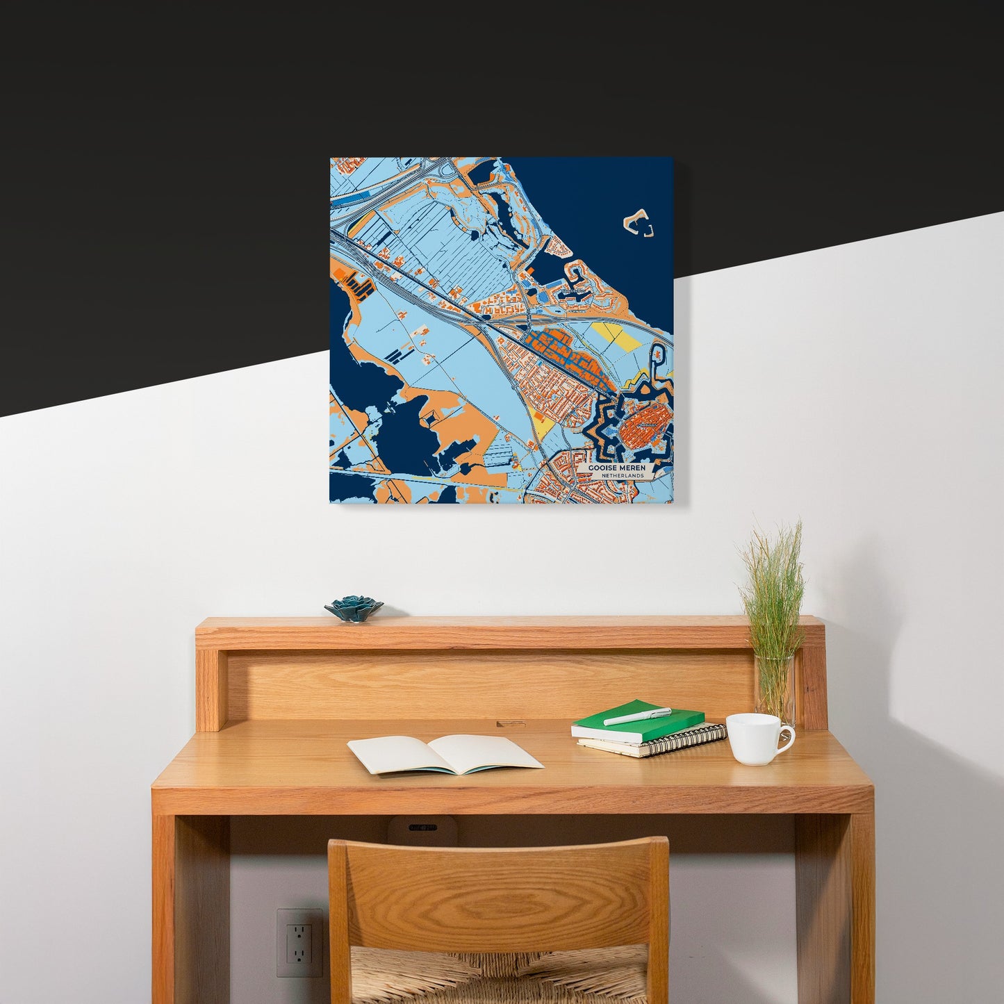 Gooisemeren Netherlands Colorful City Map Canvas Print Scene