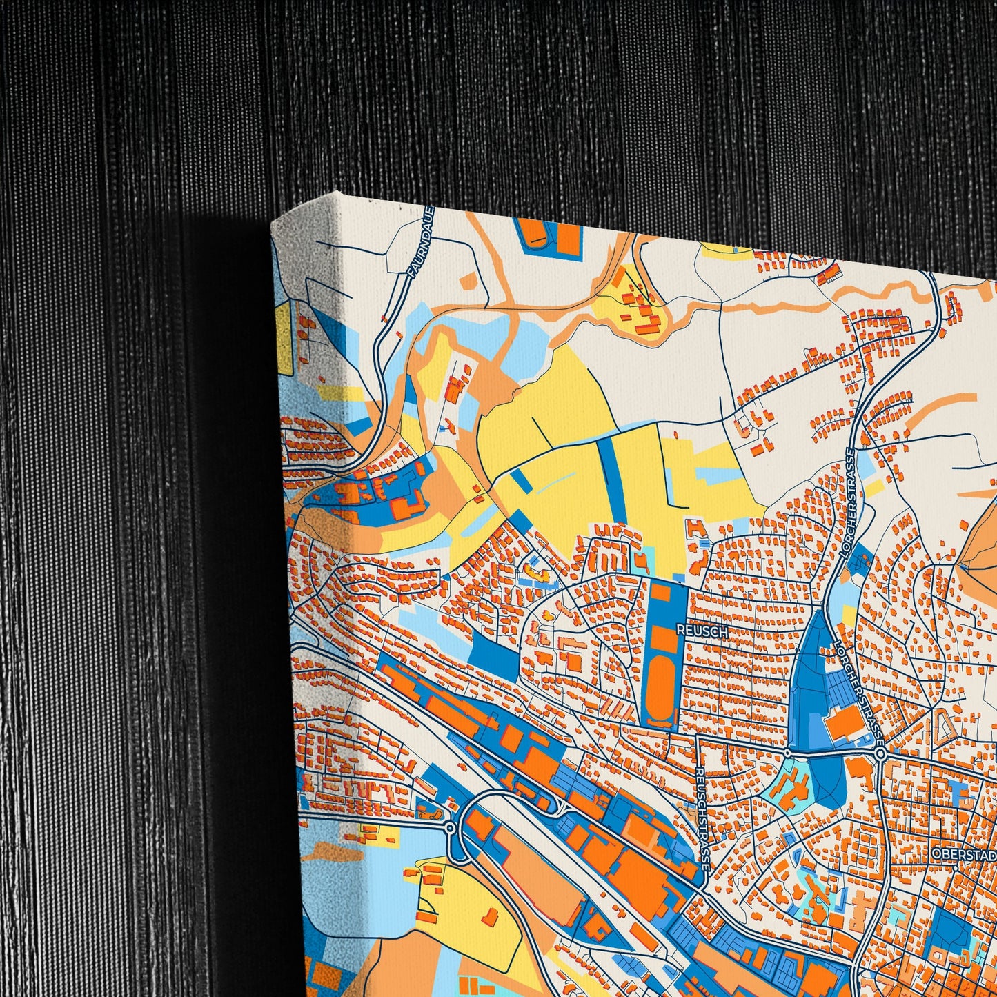 Göppingen Germany Colorful City Map Canvas Print Detail