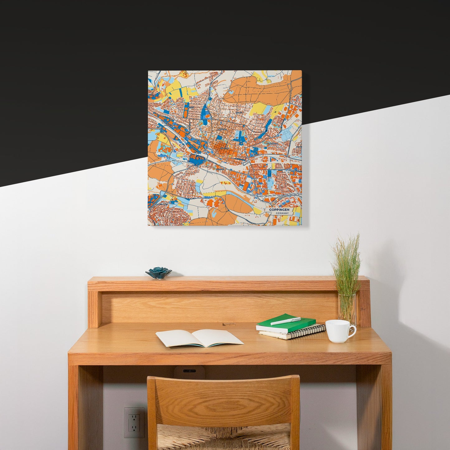 Göppingen Germany Colorful City Map Canvas Print Scene