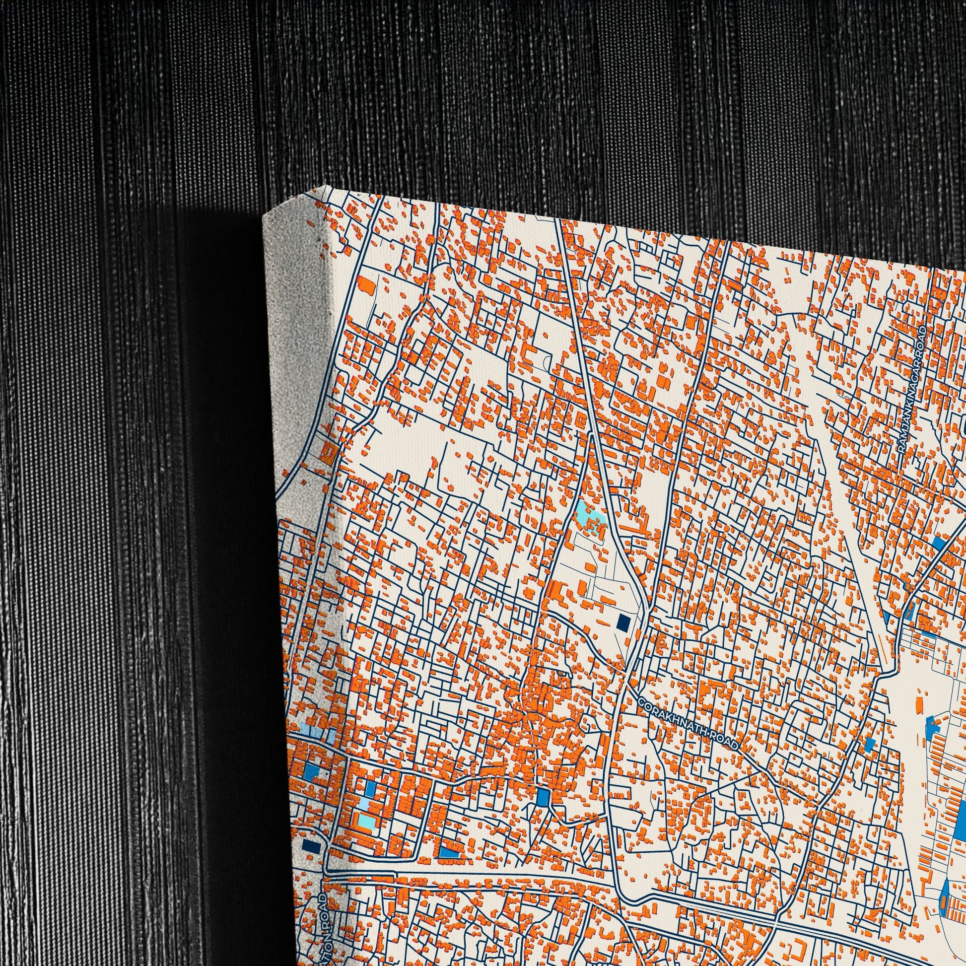 Gorakhpur India Colorful City Map Canvas Print Detail