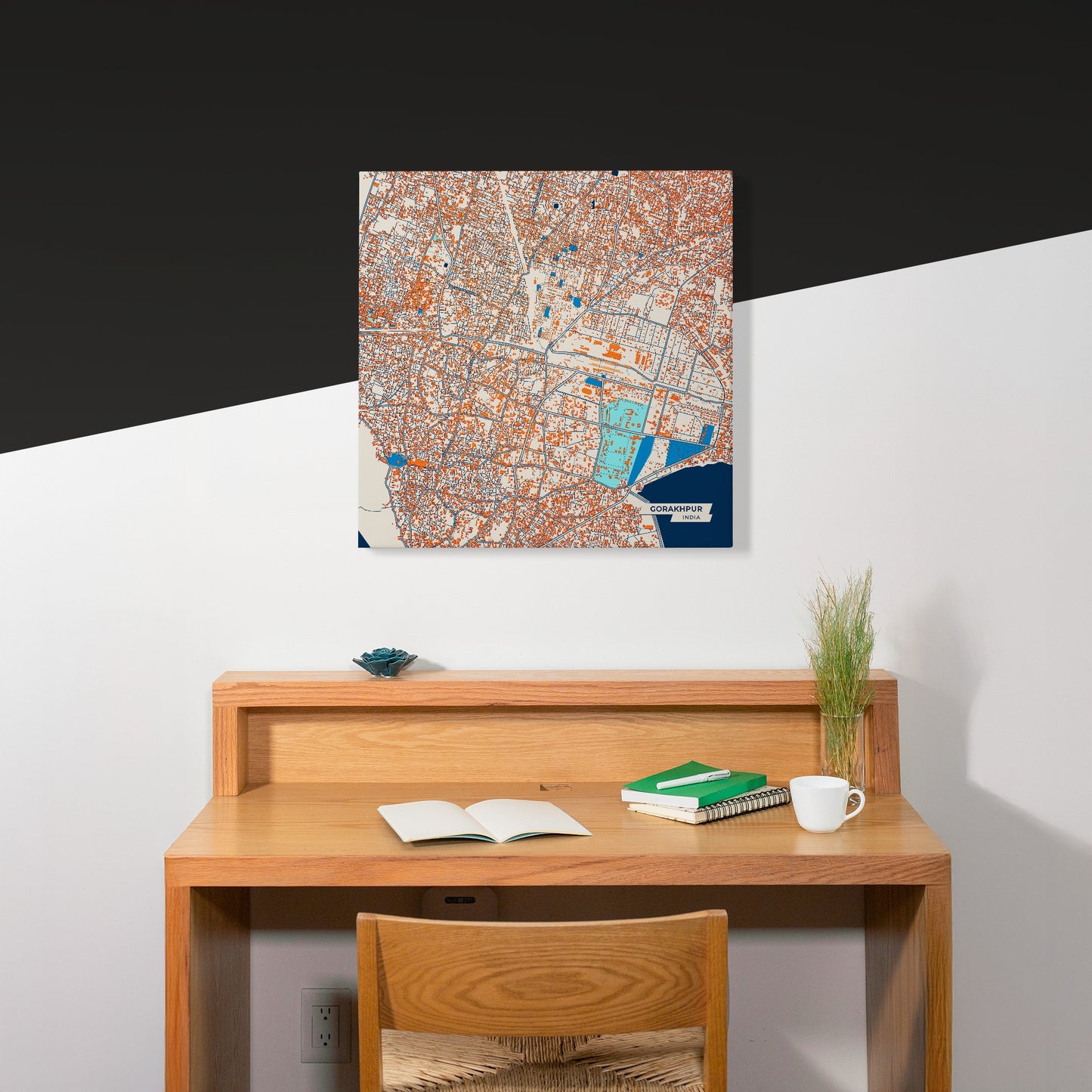 Gorakhpur India Colorful City Map Canvas Print Scene