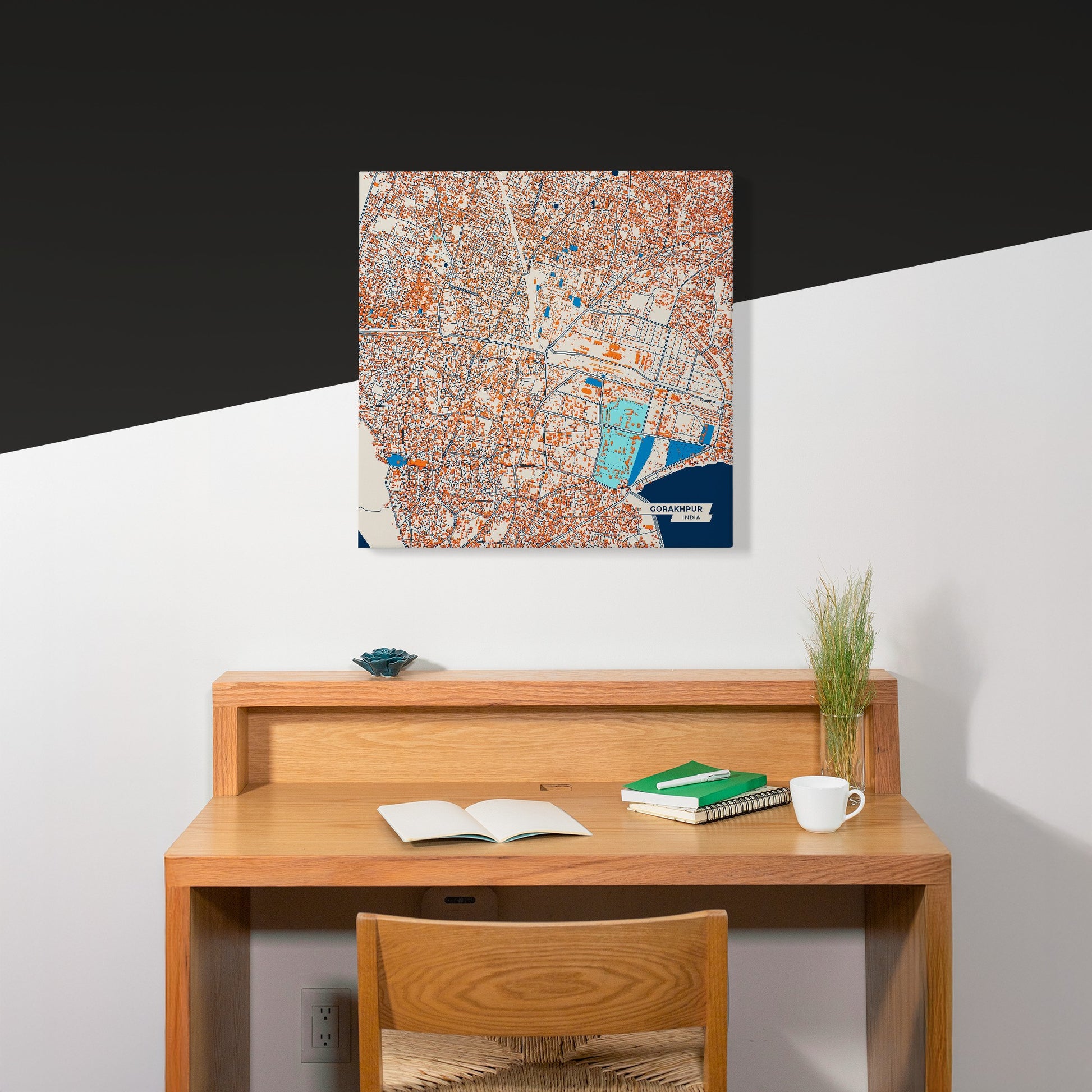 Gorakhpur India Colorful City Map Canvas Print Scene
