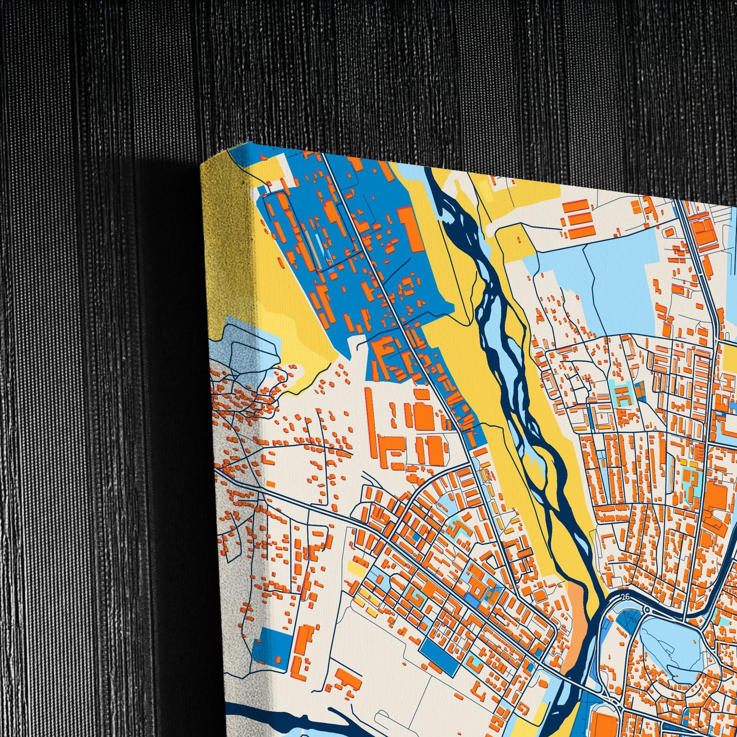 Gori Georgia Colorful City Map Canvas Print Detail
