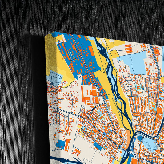 Gori Georgia Colorful City Map Canvas Print Detail