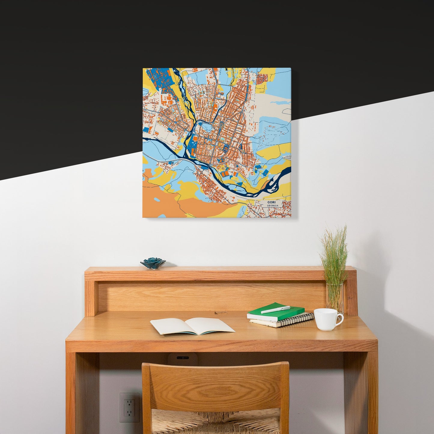 Gori Georgia Colorful City Map Canvas Print Scene