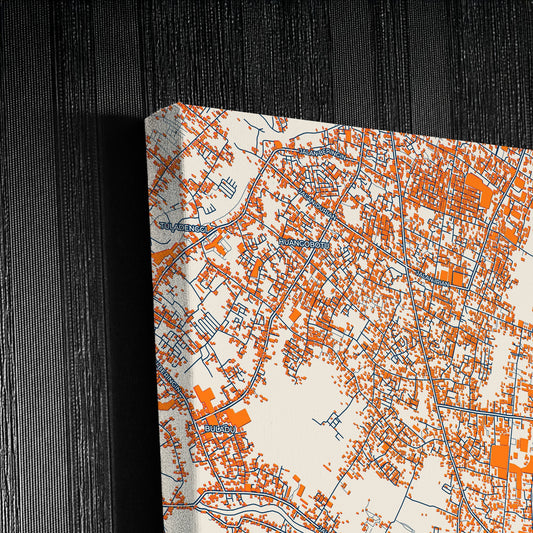 Gorontalo Indonesia Colorful City Map Canvas Print Detail