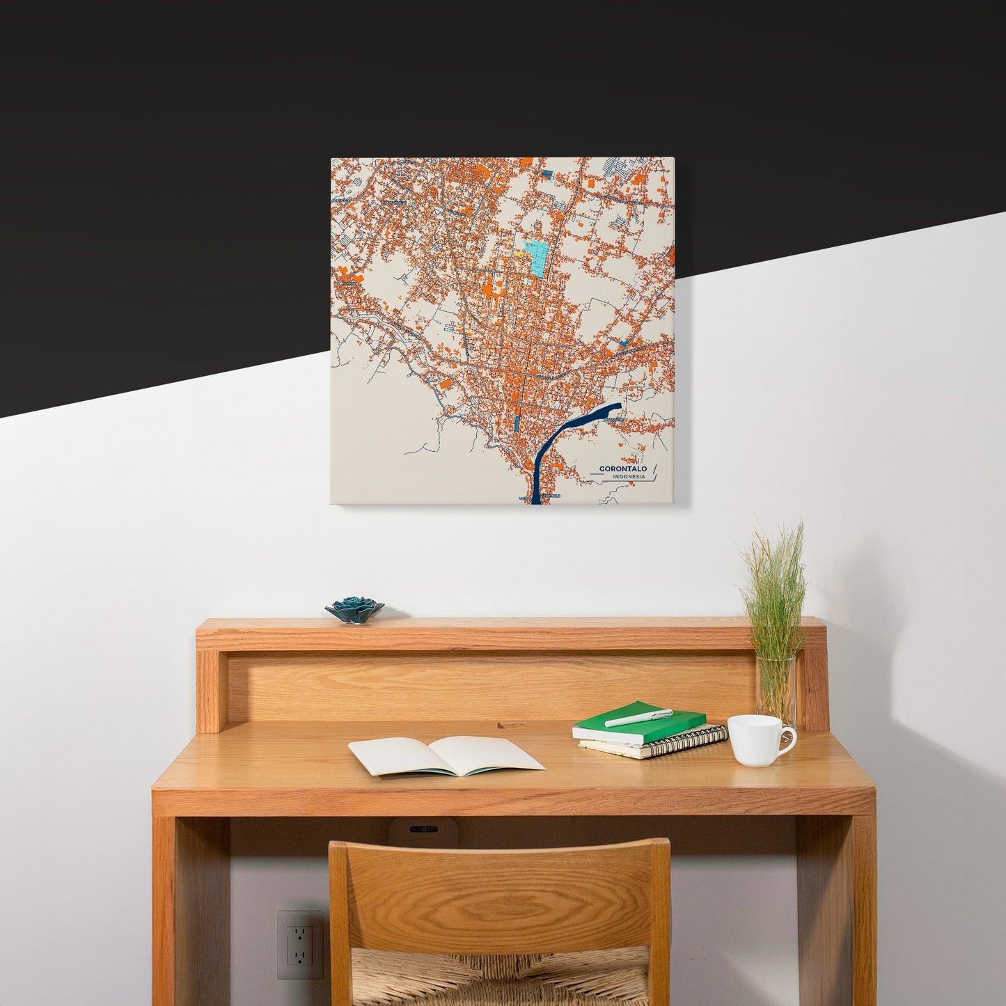 Gorontalo Indonesia Colorful City Map Canvas Print Scene