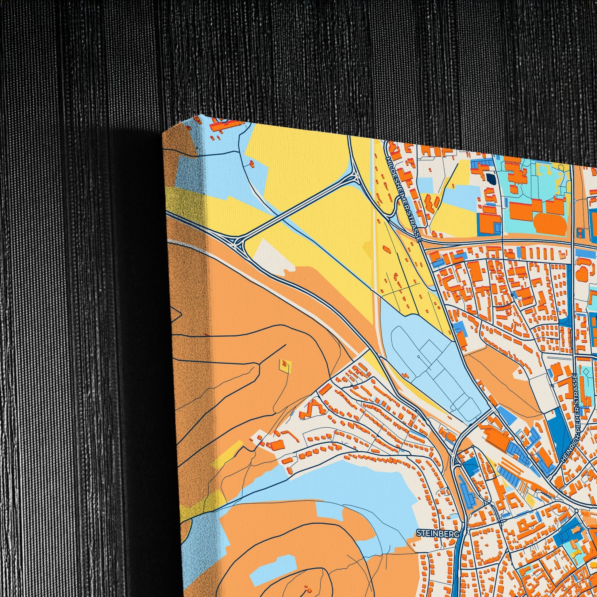 Goslar Germany Colorful City Map Canvas Print Detail