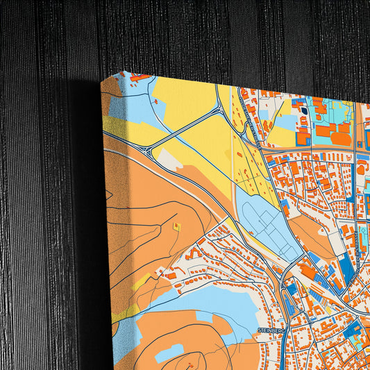 Goslar Germany Colorful City Map Canvas Print Detail