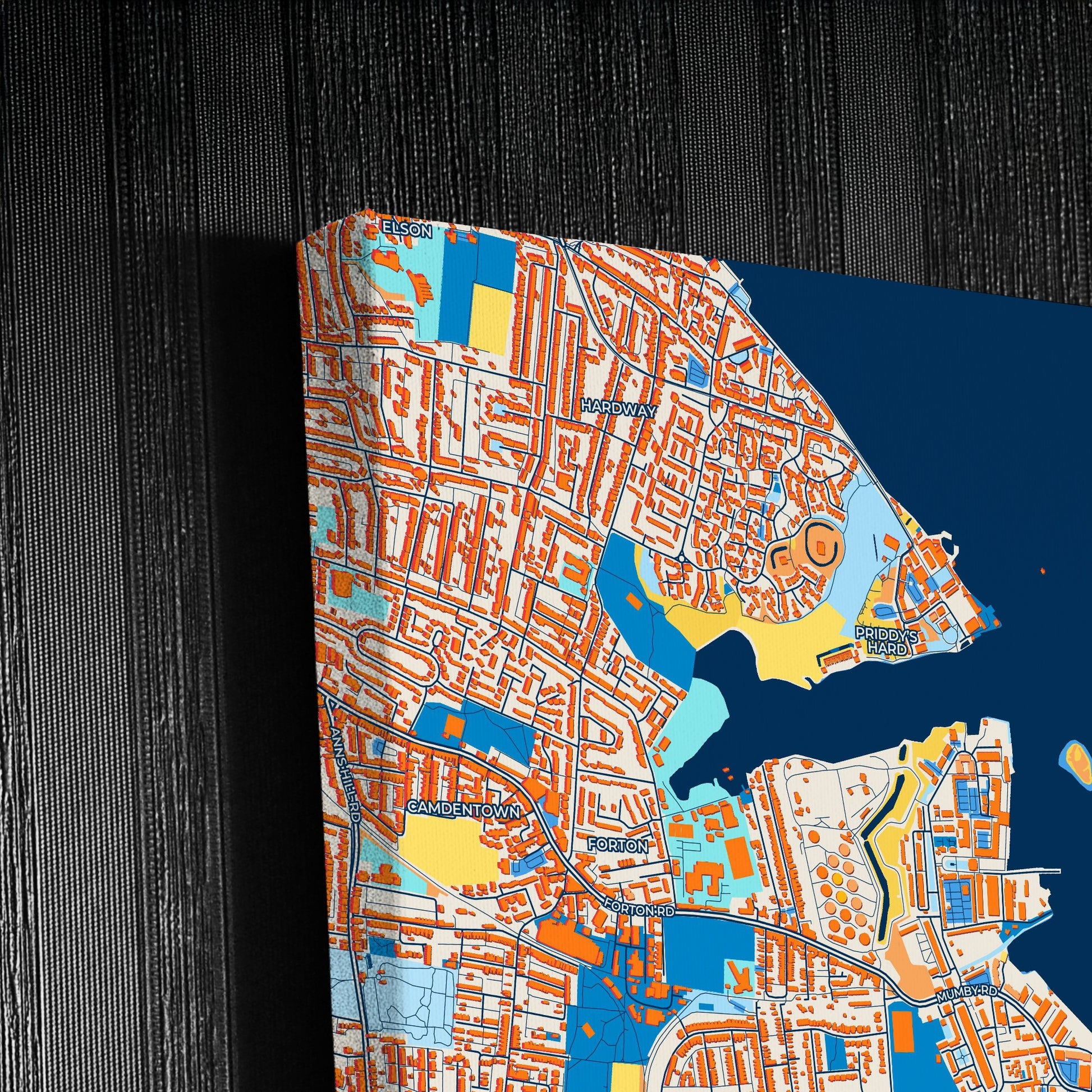 Gosport England Colorful City Map Canvas Print Detail
