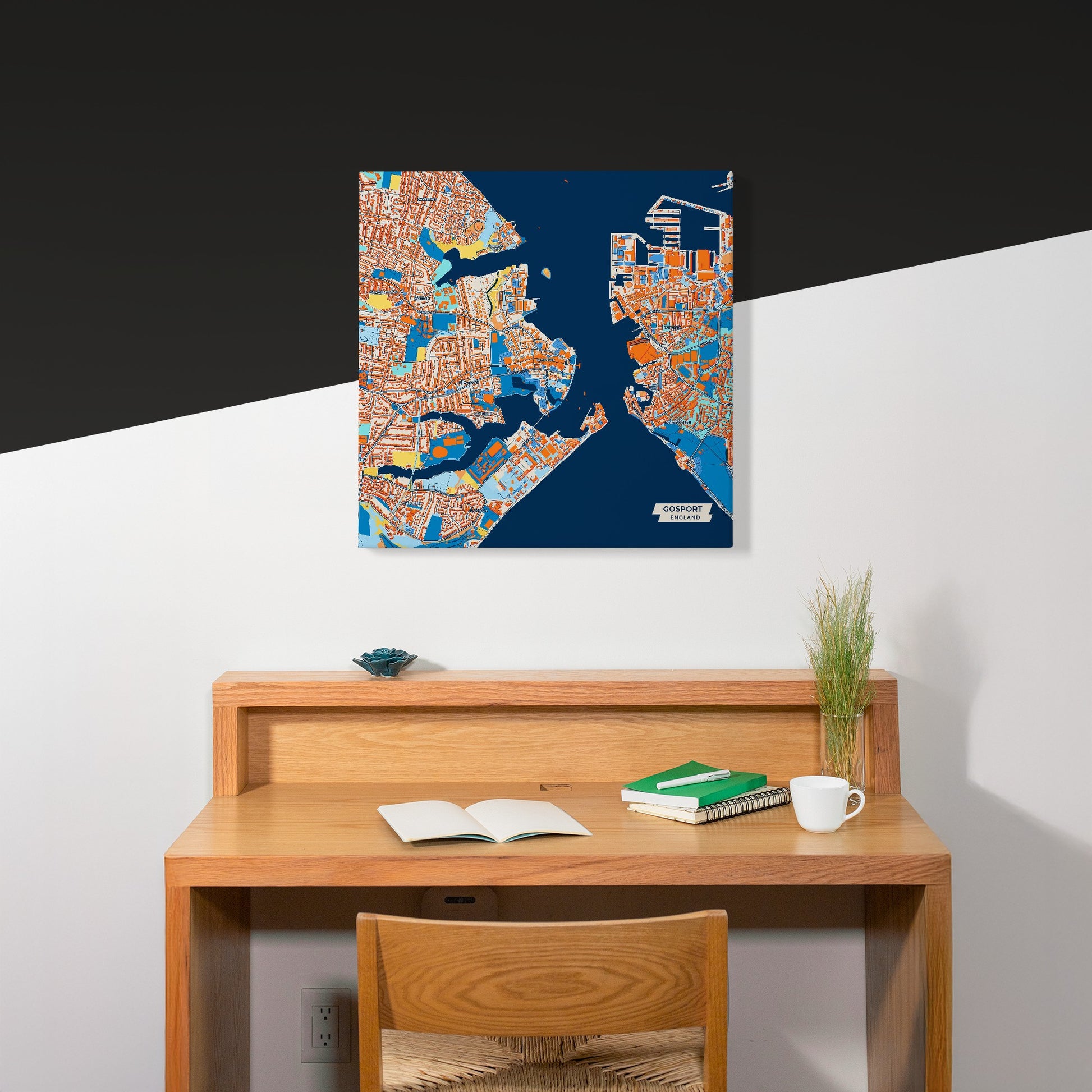 Gosport England Colorful City Map Canvas Print Scene