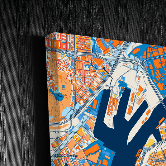 Göteborg Sweden Colorful City Map Canvas Print Detail